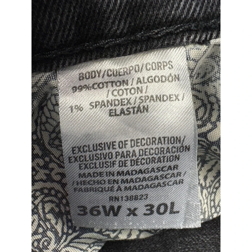 Cody James Jeans Men 36x30 Black Straight Stretch Distress‎ Denim Western